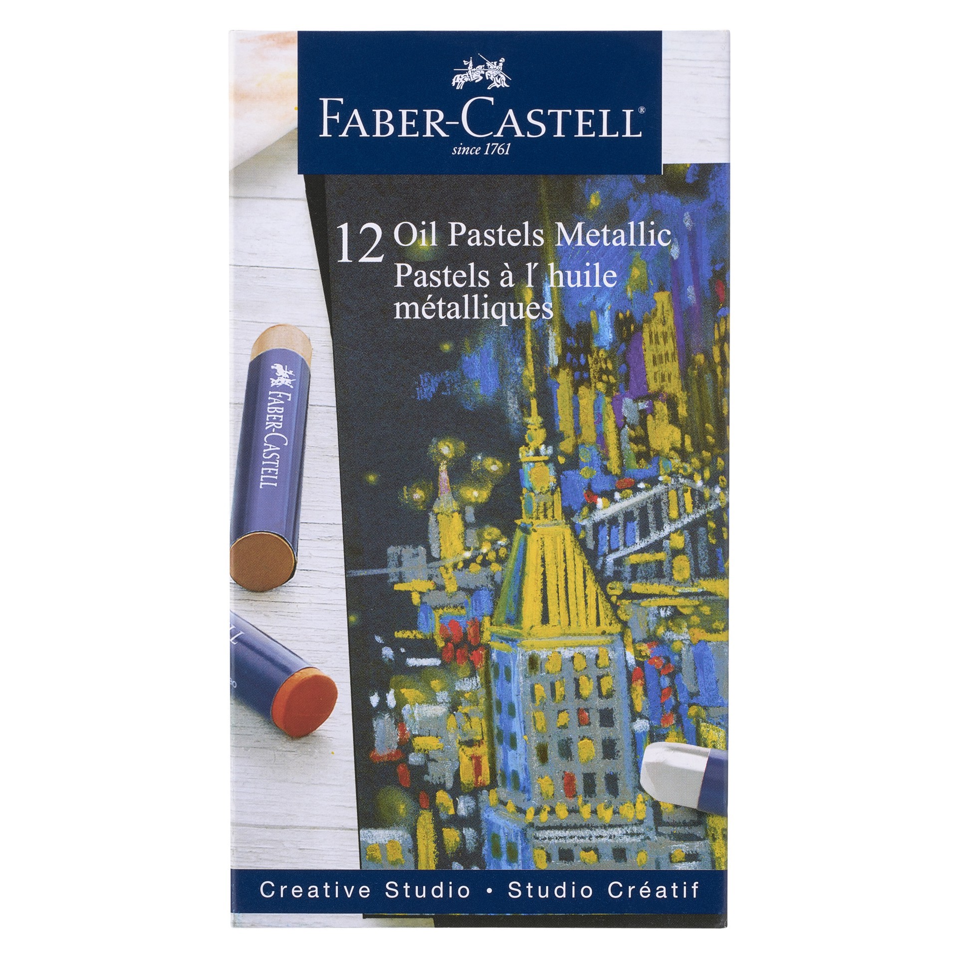 slide 6 of 7, Faber-Castell Faber Castell 12 Color Metallic Oil Pastel Set, 12 pastels
