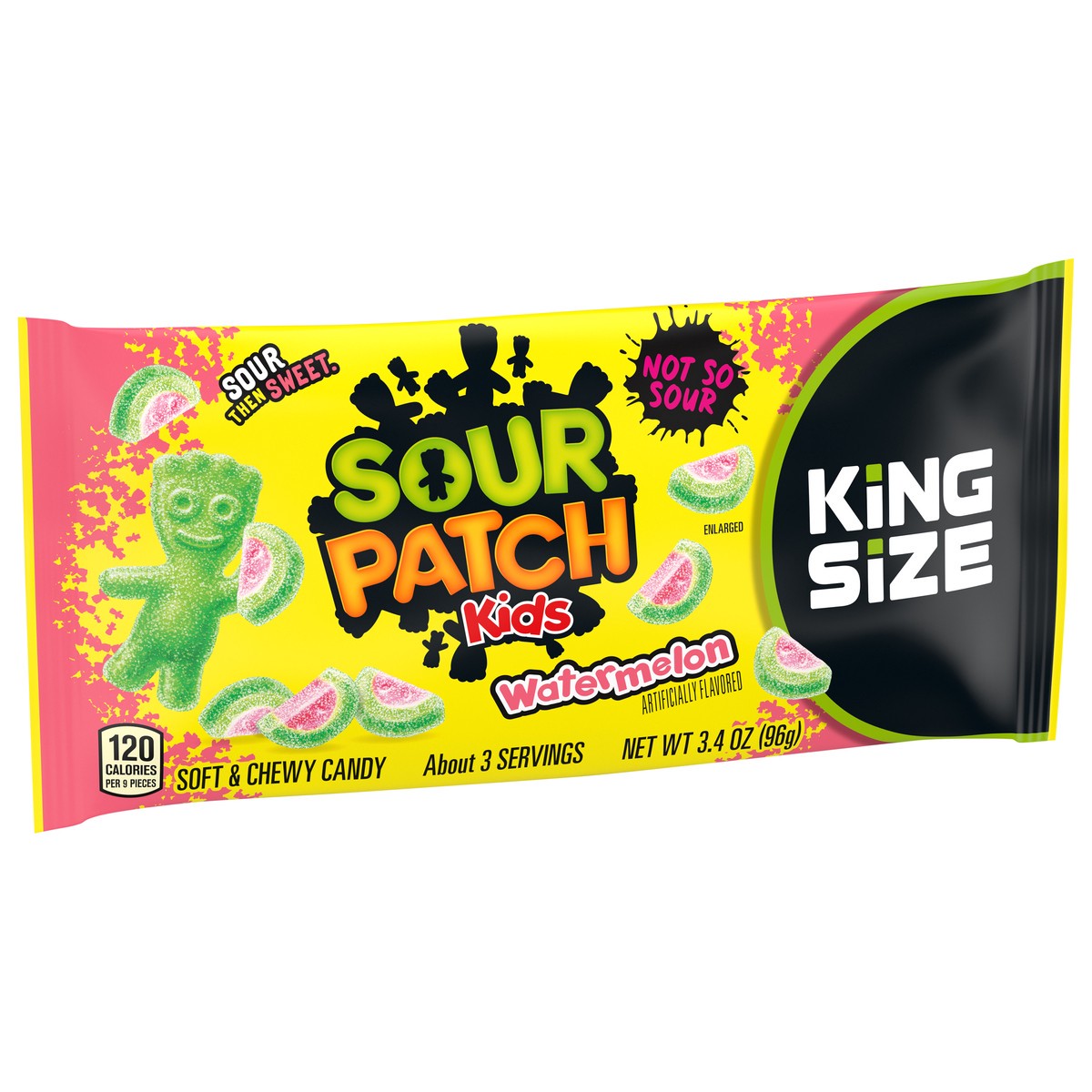 slide 7 of 9, SOUR PATCH KIDS Watermelon Soft & Chewy Candy, King Size, 3.4 oz, 3.4 oz