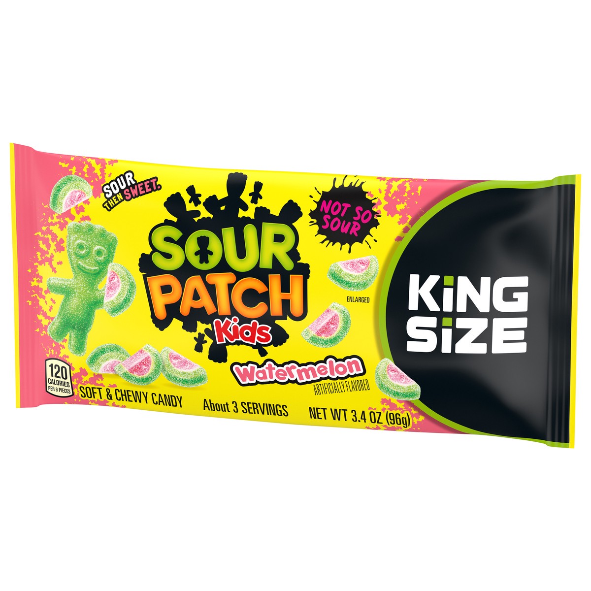 slide 6 of 9, SOUR PATCH KIDS Watermelon Soft & Chewy Candy, King Size, 3.4 oz, 3.4 oz