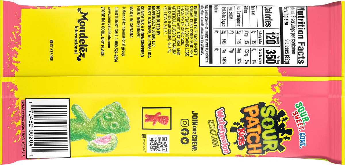 slide 3 of 9, SOUR PATCH KIDS Watermelon Soft & Chewy Candy, King Size, 3.4 oz, 3.4 oz