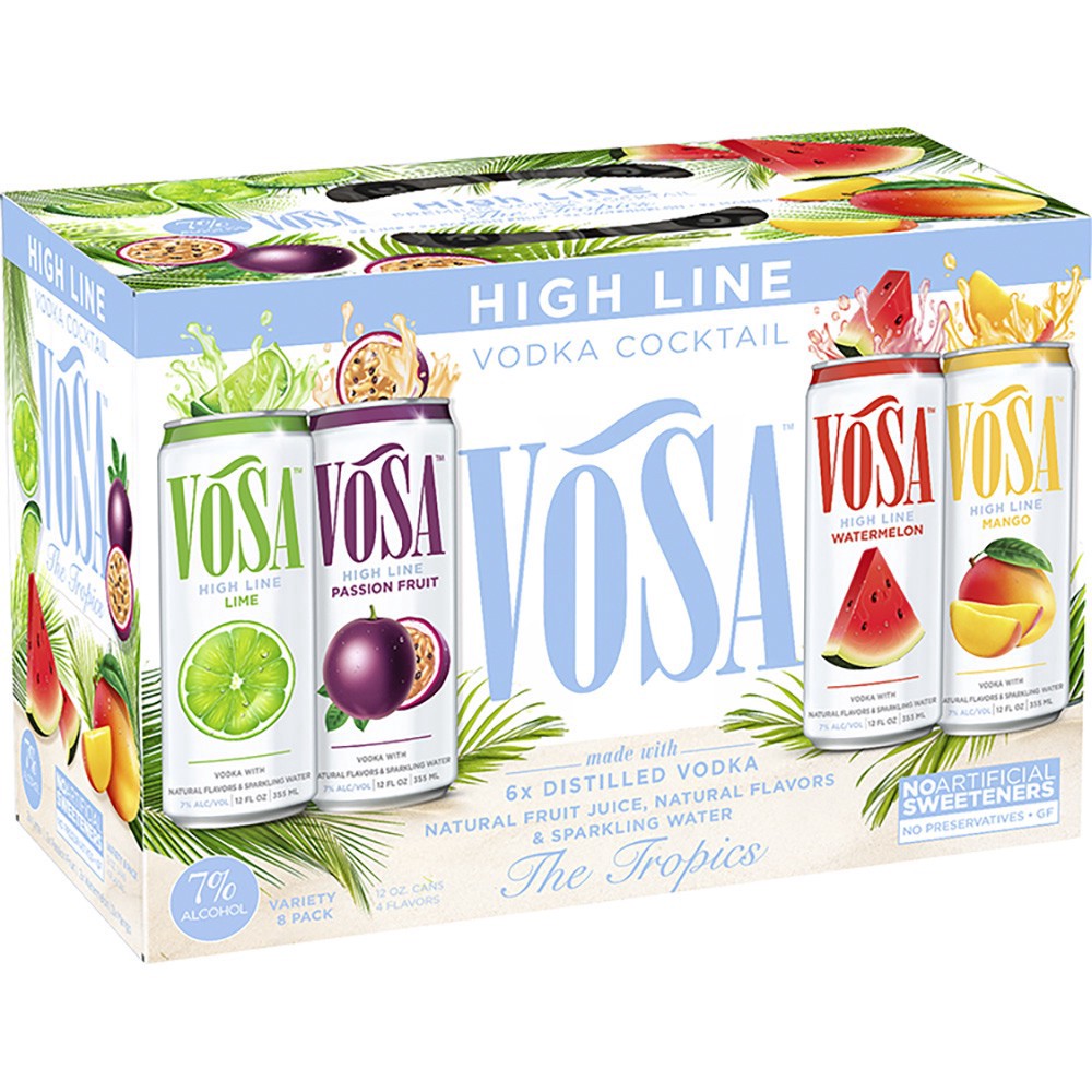 slide 1 of 1, Vosa Vodka Cocktails - High Line Variety Pack, 8 ct; 12 oz
