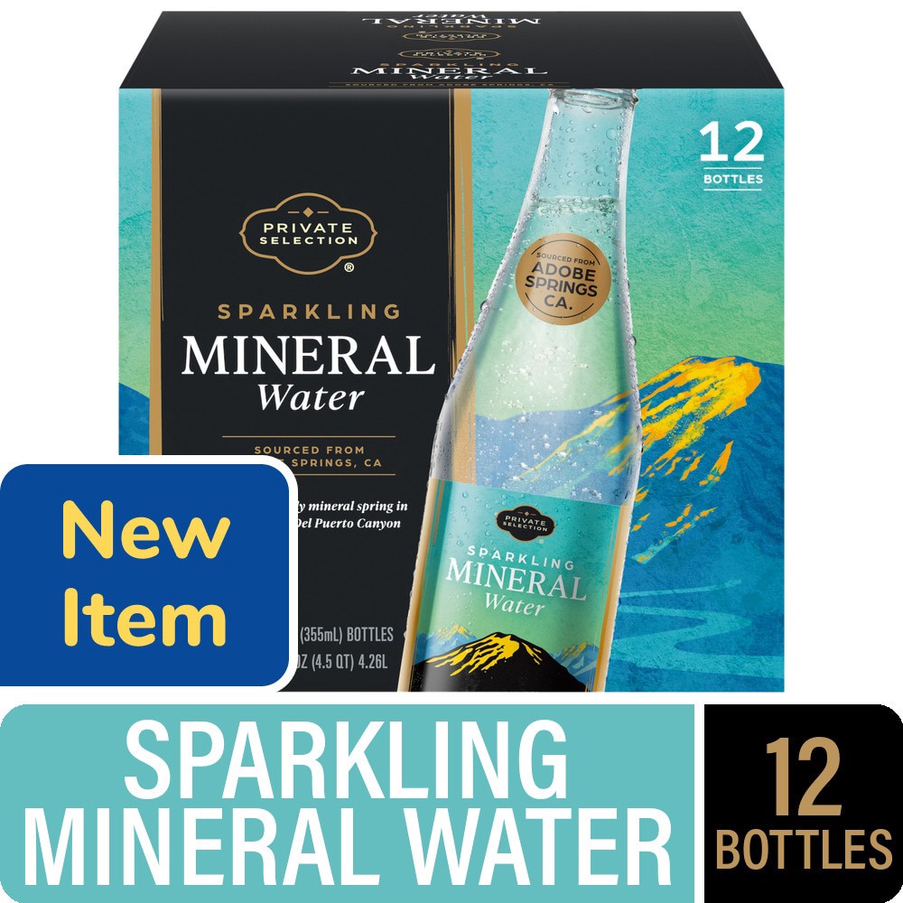 slide 1 of 1, Private Selection® Sparkling Mineral Water, 12 ct; 12 fl oz