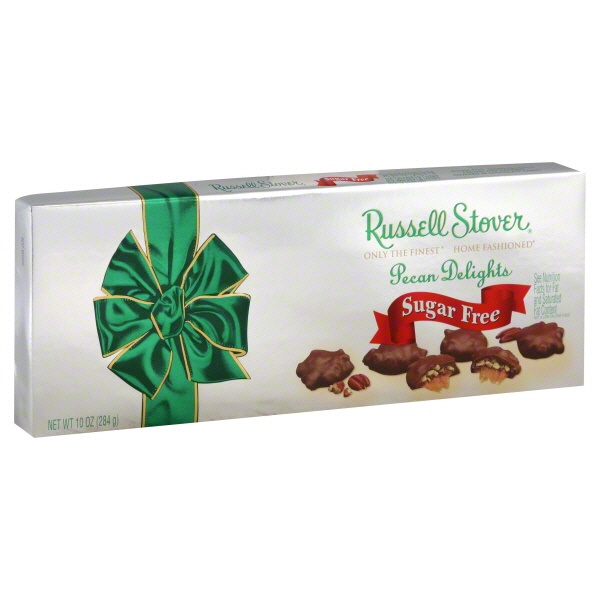 slide 1 of 1, Russell Stover Sugar-Free Pecan Delights Milk Chocolate, 10 oz