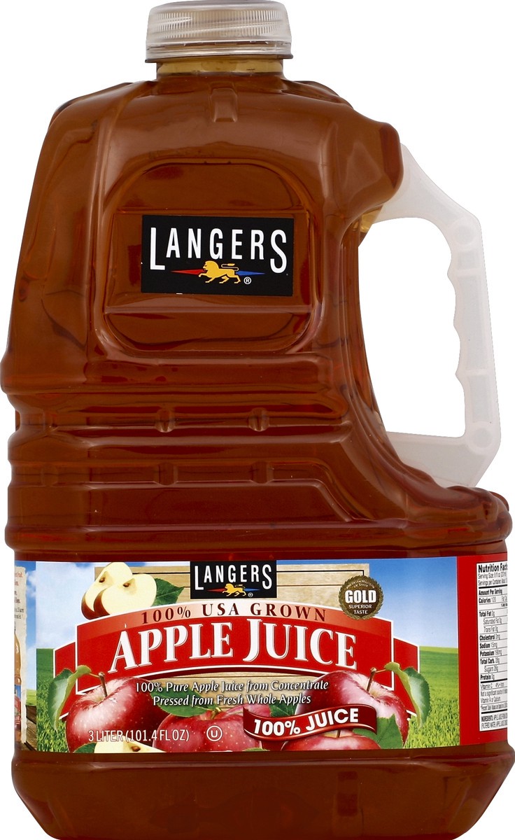 slide 1 of 1, Langers 100% Apple Juice - 101.4 fl oz, 101.4 fl oz