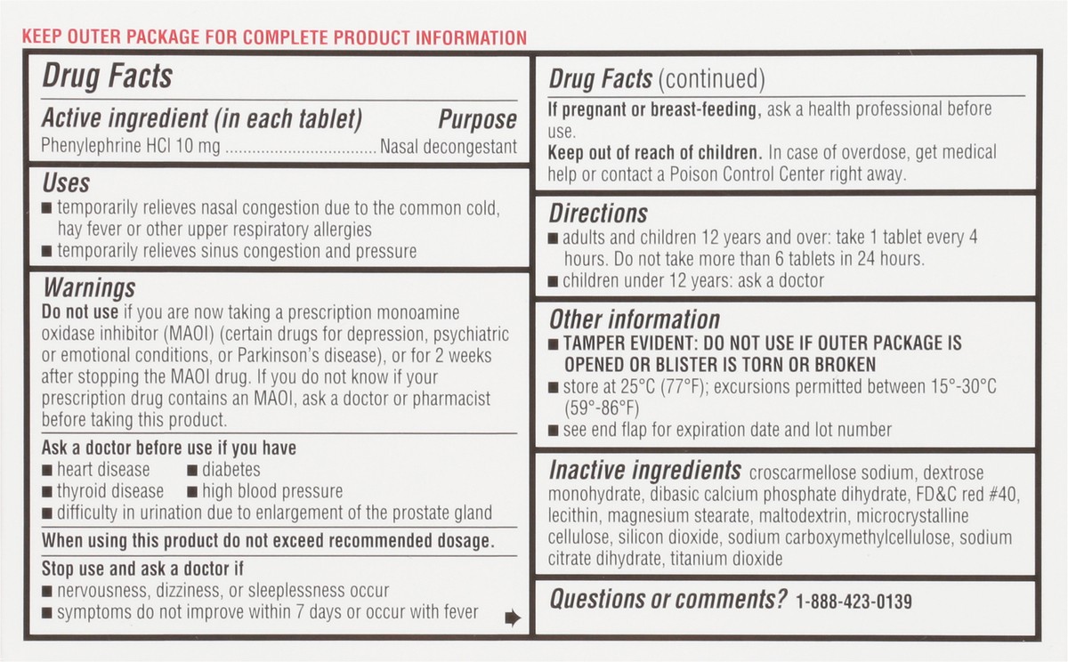 slide 8 of 9, TopCare Top Care Nasal Decongestant Pe Maximum Strength Non-Drowsy Tablets, 36 ct