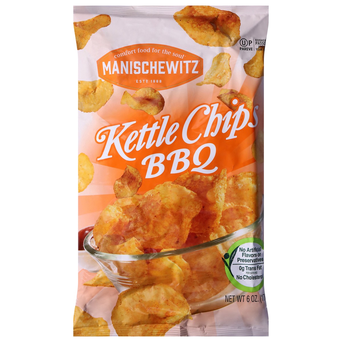 slide 1 of 14, Manischewitz BBQ Kettle Chips 6 oz, 6 oz