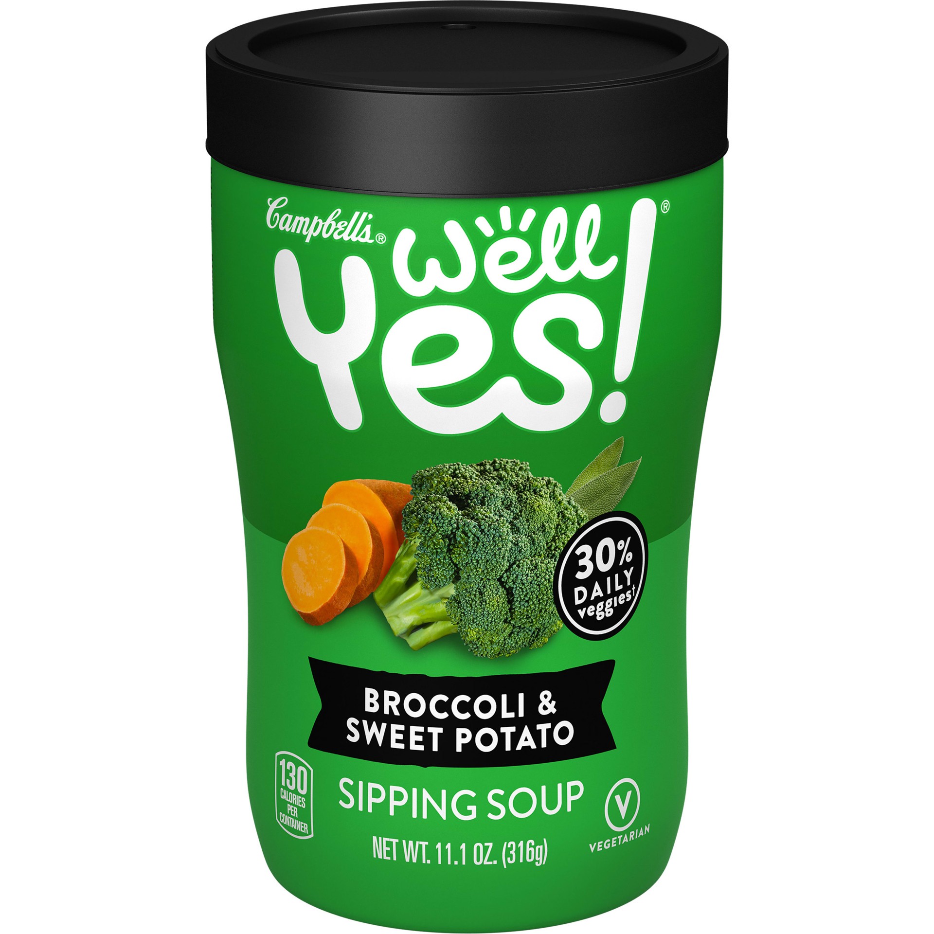 slide 1 of 5, Campbell's Well Yes! Broccoli & Sweet Potato Sipping Soup, 11.1 oz