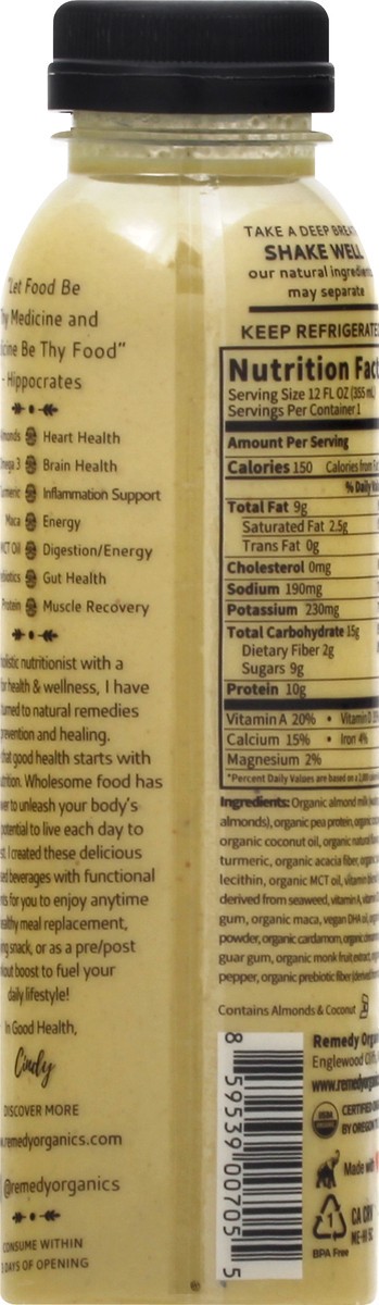 slide 7 of 13, Remedy Organics Golden Milk Organic - 12 fl oz, 12 fl oz