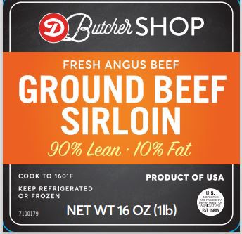 slide 1 of 1, Dierbergs Ground Sirloin Beef 90/10, 1 lb