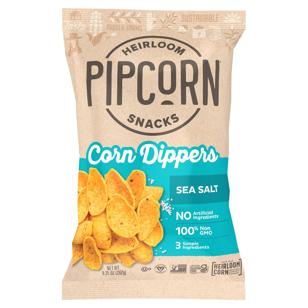 slide 1 of 7, Pipcorn Heirloom Sea Salt Corn Dippers 9.25 oz, 9.25 oz