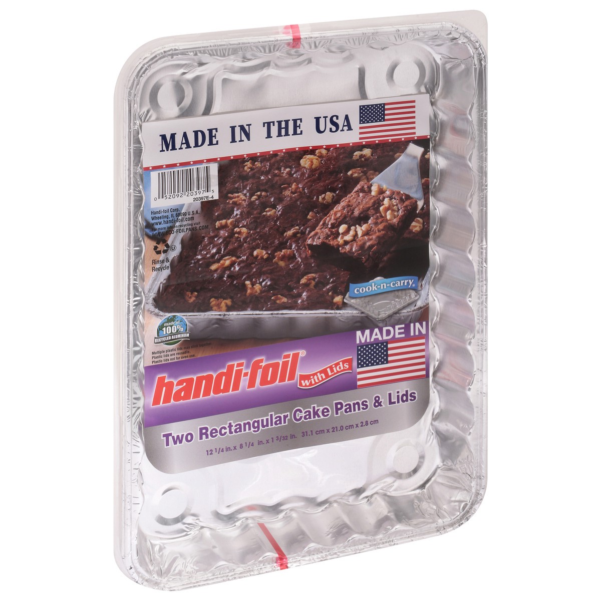 slide 4 of 9, Handi-foil Rectangular Cake Pans & Lids 2 Pans 2 ea, 2 ct