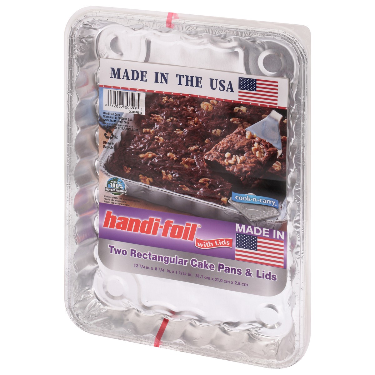 slide 3 of 9, Handi-foil Rectangular Cake Pans & Lids 2 Pans 2 ea, 2 ct