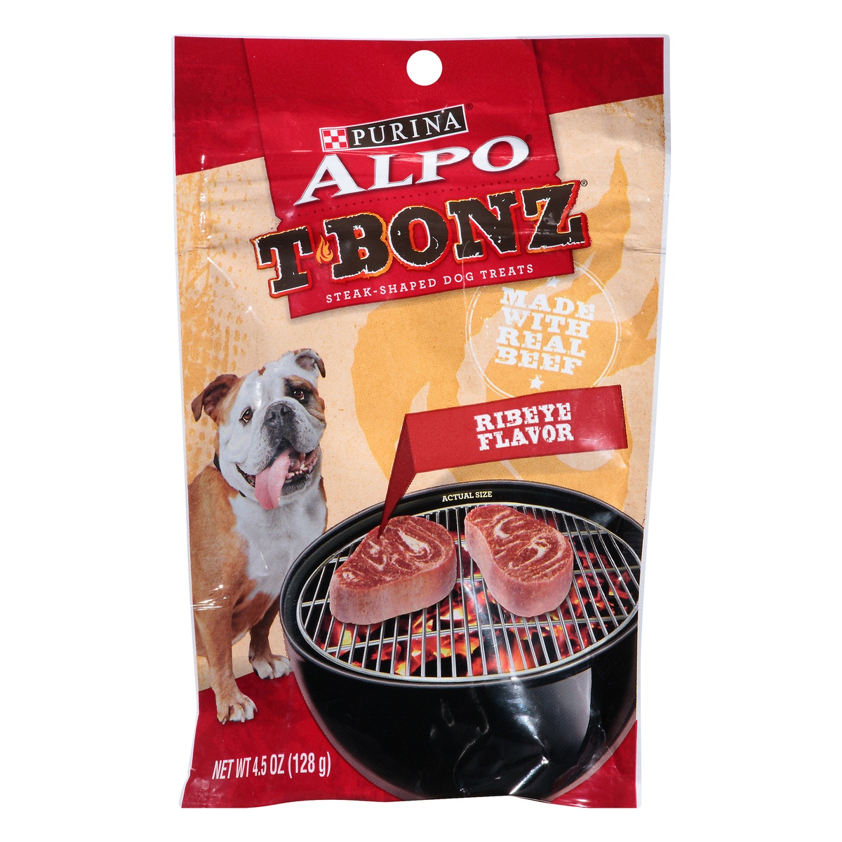 slide 1 of 1, ALPO T-Bonz Ribeye Flavor Dog Treats, 4.5 oz