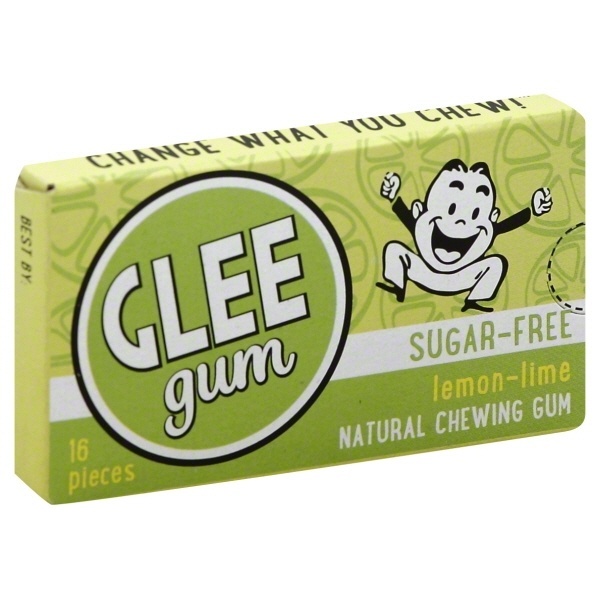 slide 1 of 1, Glee Gum Chewing Gum, Natural, Sugar-Free, Lemon-Lime, 16 ct