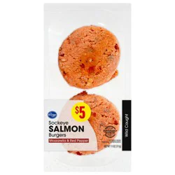 Kroger Red Pepper & Mozzarella Cheese Sockeye Salmon Burger