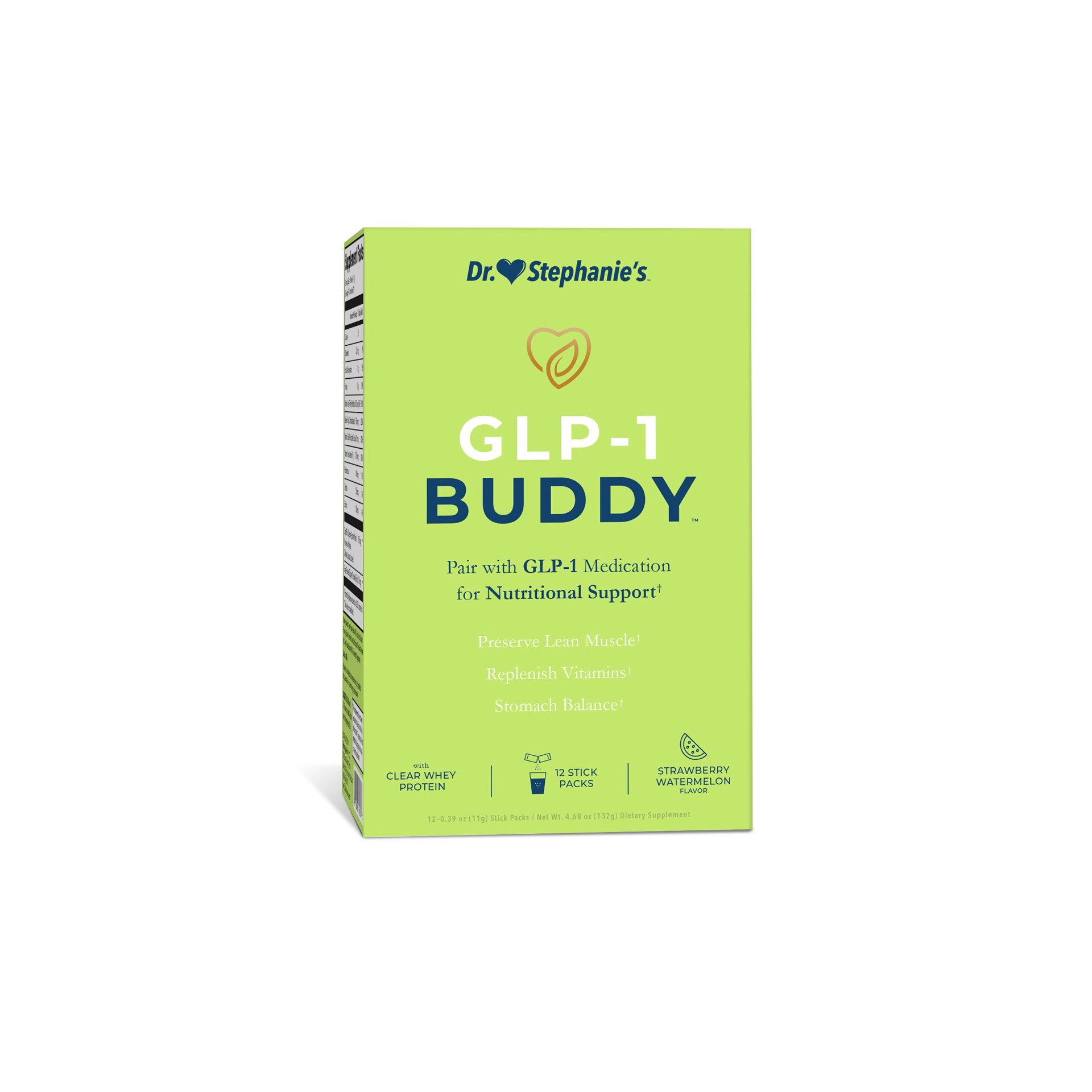 slide 1 of 1, Dr. Stephanie's GLP-1 Buddy Sugar Free Drink Mix - Strawberry, 12 ct