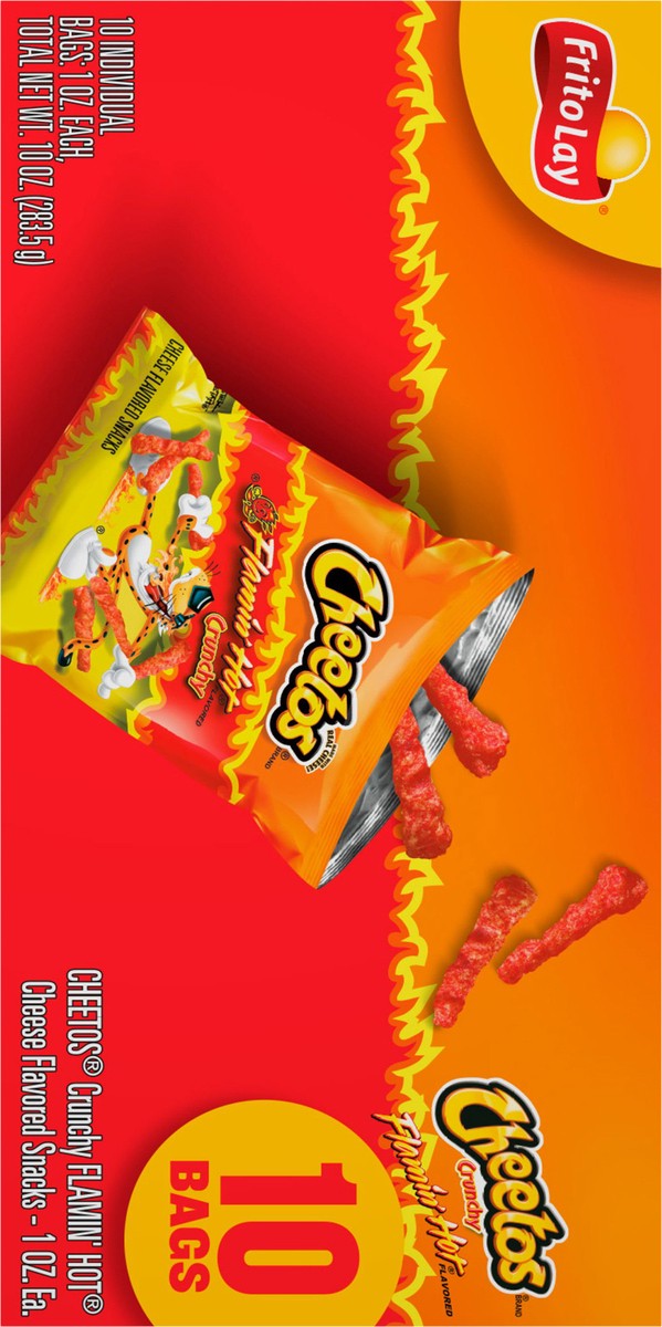 slide 6 of 13, Cheetos Cheese Flavored Snacks, Flamin' Hot Flavored, 10 Bags, 10 ct