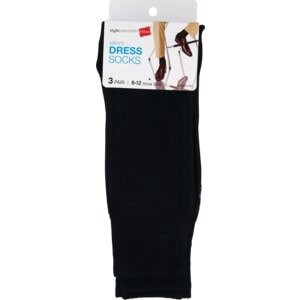 slide 1 of 1, Style Essentials by Hanes Style Essentials Men's Dress Socks Size 6-12, Black, 3 Ct, 3 ct