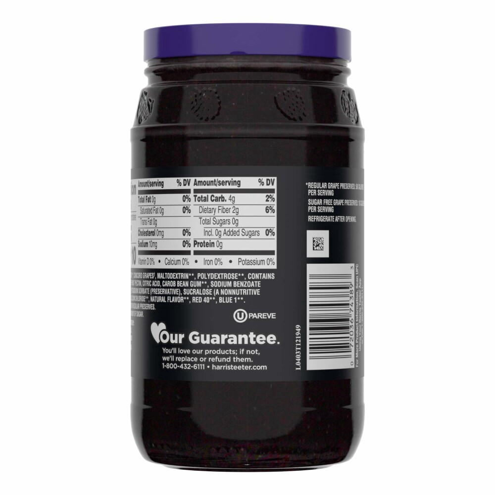 slide 3 of 3, Harris Teeter® Sugar Free Grape Preserves, 13 oz