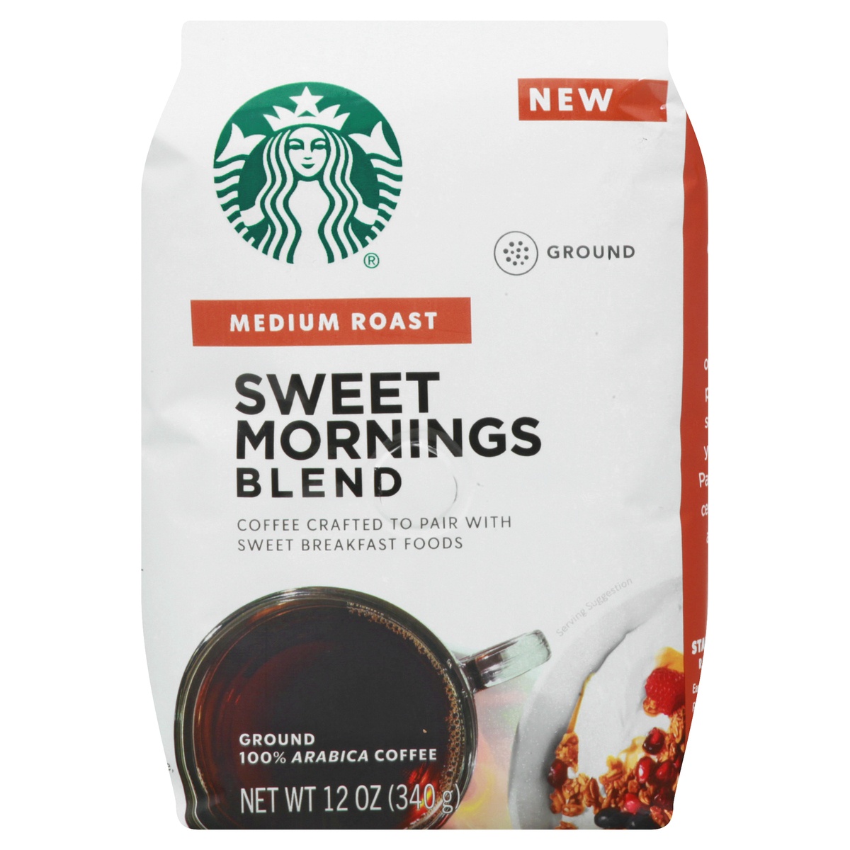 slide 1 of 9, Starbucks Ground Medium Roast Sweet Mornings Blend Coffee 12 oz, 12 oz