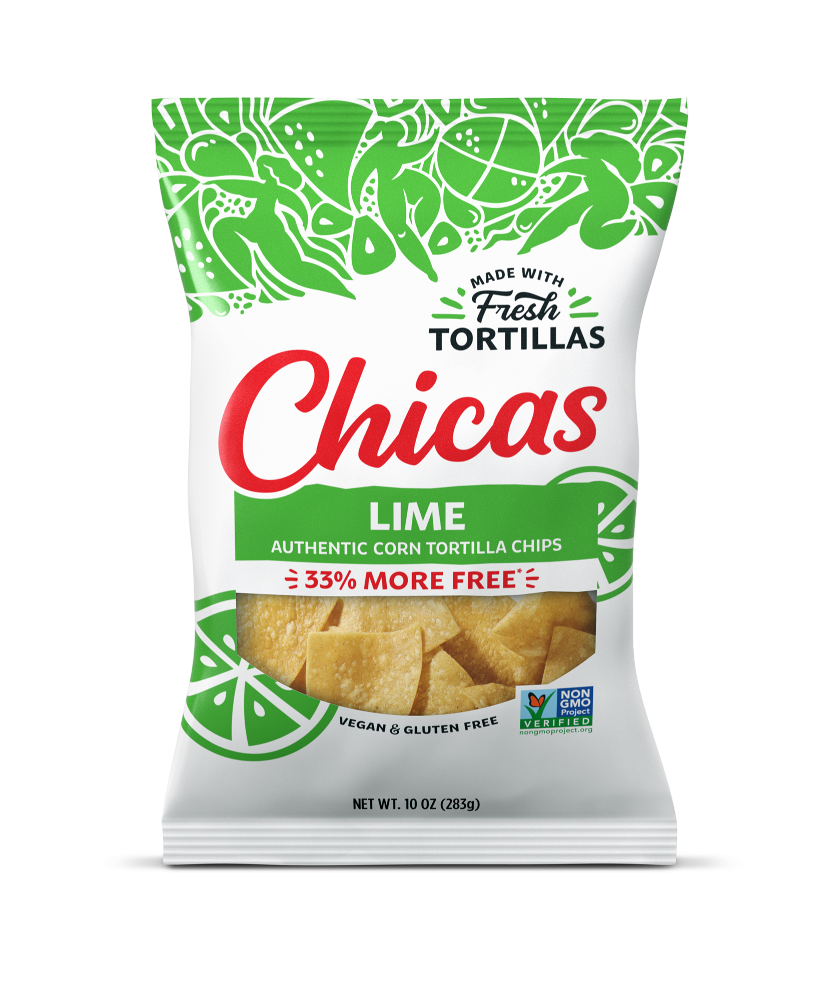slide 1 of 3, Chicas Lime Corn Tortilla Chips, 10 oz