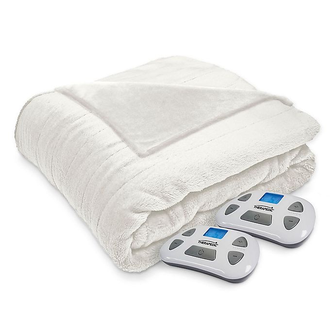 slide 1 of 5, Therapedic Silky Plush King Warming Blanket - Marshmallow, 1 ct