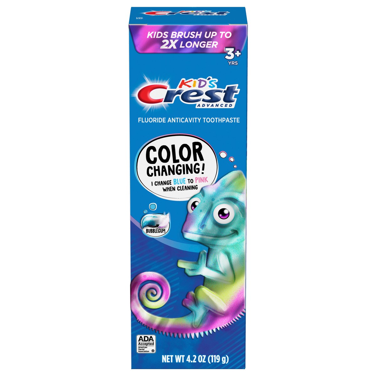 slide 1 of 1, Crest Advanced Kid's Fluoride Toothpaste, Bubblegum Flavor, 4.2 oz