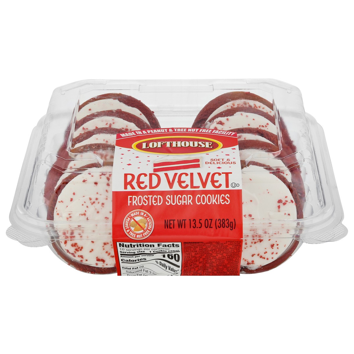 slide 1 of 9, Lofthouse Red Velvet Frosted Sugar Cookies, 13.5 oz