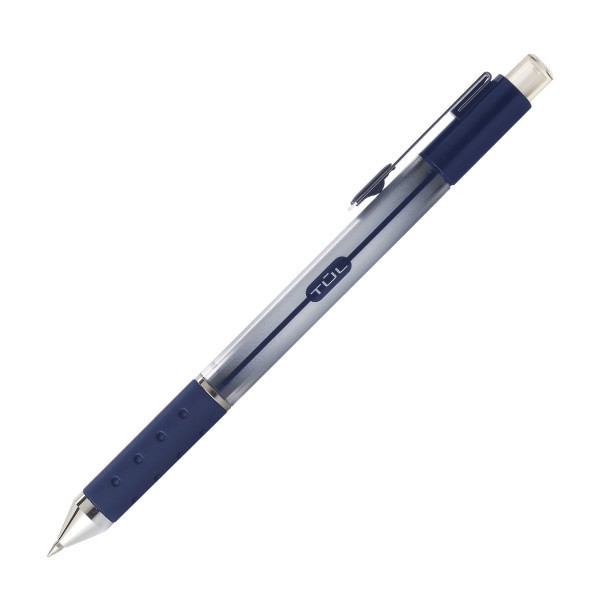 slide 2 of 2, Tul Gl Series Retractable Gel Pens, Medium Point, 0.7 Mm, Silver Barrel, Blue Ink, Pack Of 12 Pens, 12 ct
