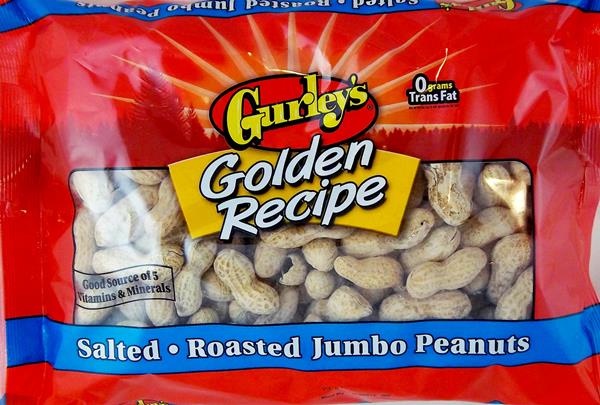 slide 1 of 1, Gurley's Golden Recipe Salted Roasted Jumbo Peanuts, 24 oz