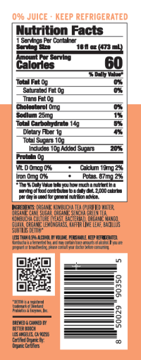 slide 7 of 7, Better Booch Kombucha Guava Cooler - 16 fl oz, 16 fl oz