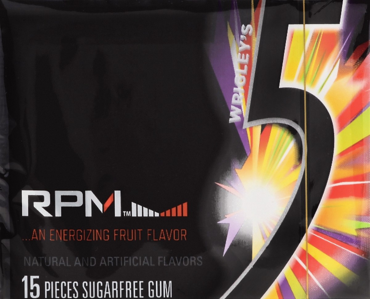 slide 4 of 4, 5 Gum, Sugarfree, an Energizing Fruit Flavor, 1 ct