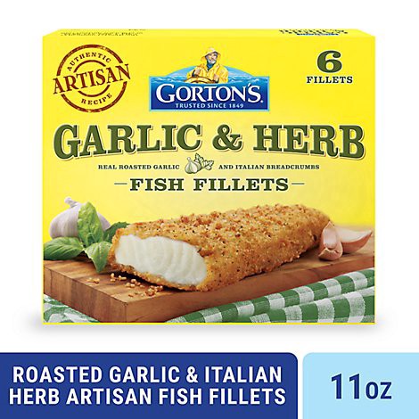 slide 1 of 1, Gorton's Roasted Garlic And Italian Herb Artisan Fish Fillets - 11 Oz, 11 oz