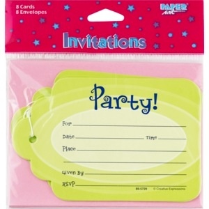 slide 1 of 1, Paper Art Party! Invitations, 8 ct