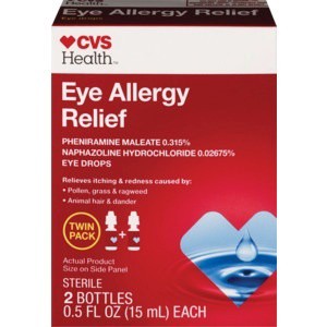 slide 1 of 1, CVS Health Eye Allergy Relief Drops, 2 ct; 0.5 oz