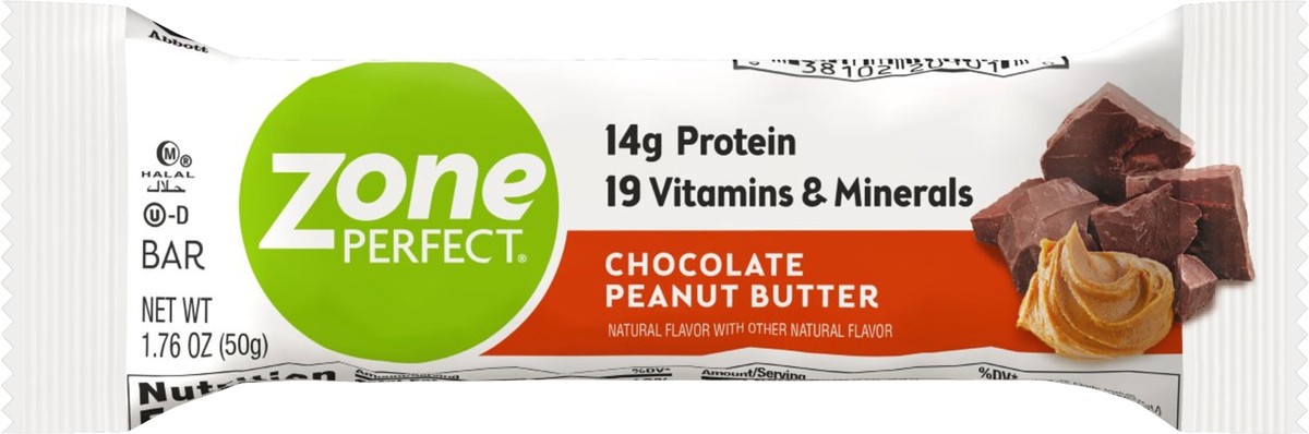 slide 3 of 5, Zone Perfect Chocolate Peanut Butter Protein Bar-Zone Perfect, 1.76 oz
