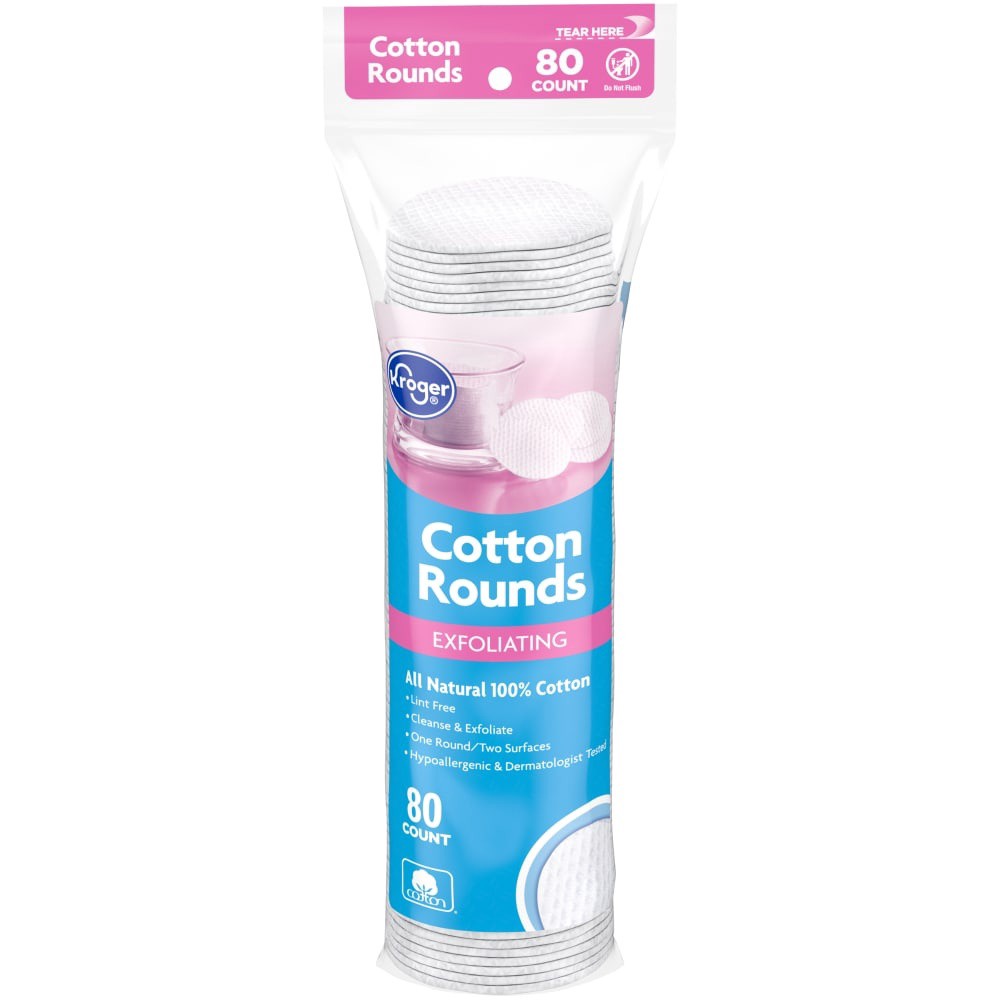 slide 1 of 2, Kroger Exfoliating Cotton Rounds, 80 ct