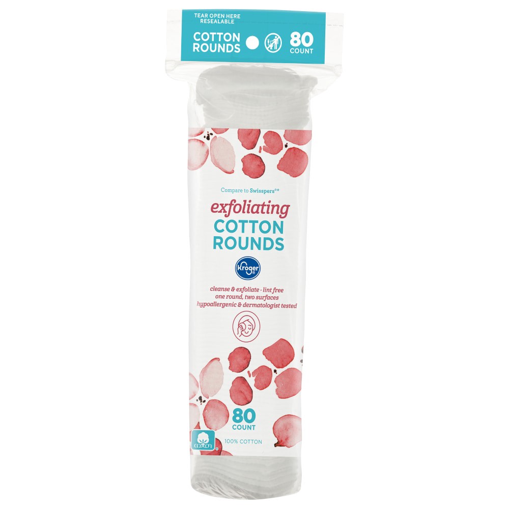 slide 1 of 2, Kroger Exfoliating Cotton Rounds, 80 ct