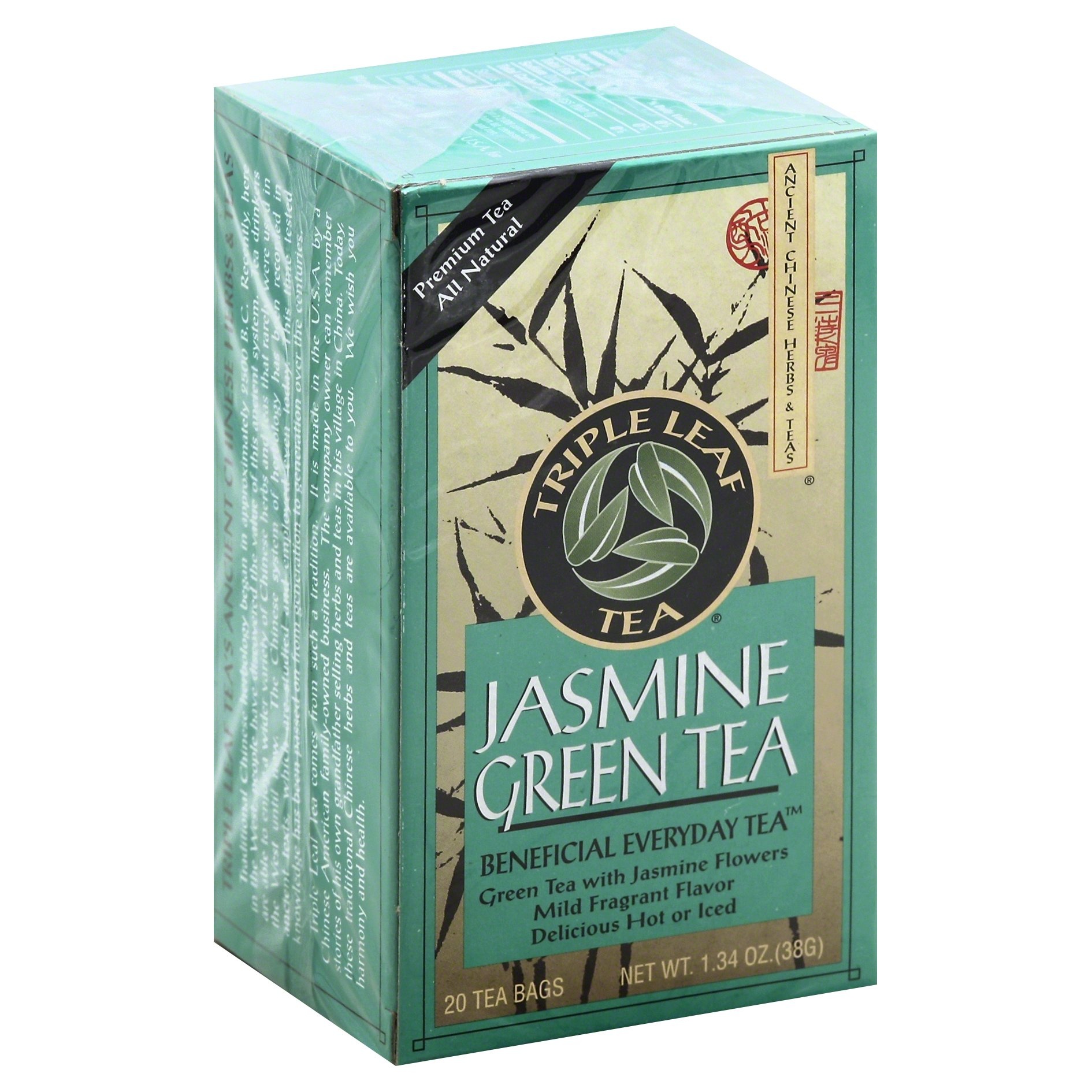 slide 1 of 5, Triple Leaf Tea Green Tea, Jasmine, Bags - 20 ct, 20 ct