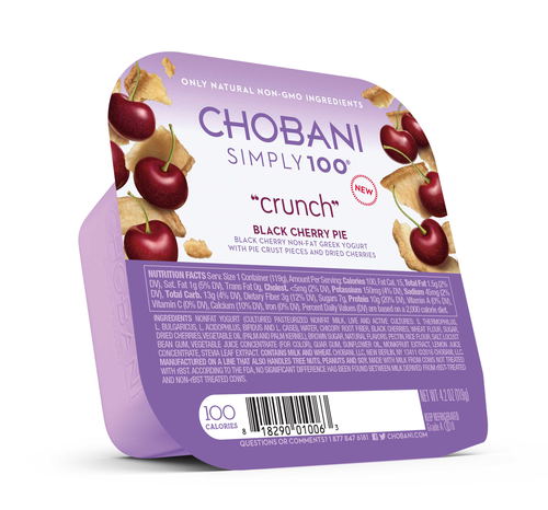 slide 1 of 1, Chobani Simply 100 Crunch Black Cherry Pie Greek Yogurt, 4.2 oz