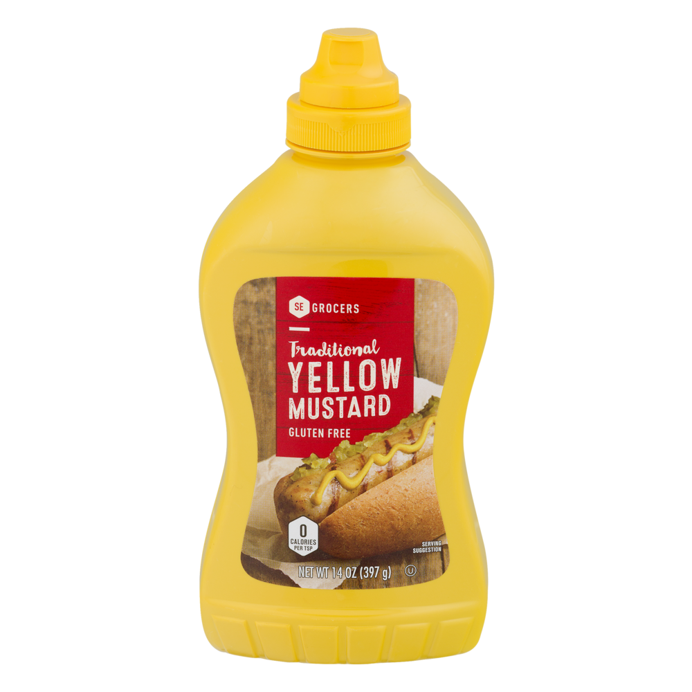 slide 1 of 1, SE Grocers Traditional Yellow Mustard, 14 oz