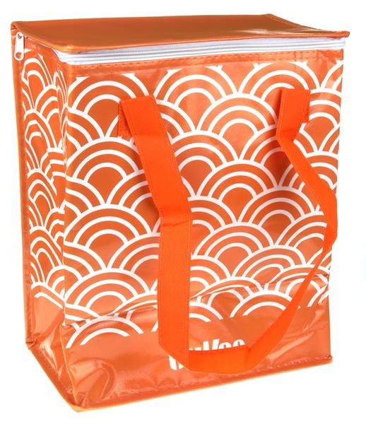 slide 1 of 1, Hy-Vee Orange & White Thermal Bag, 1 ct