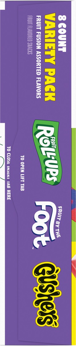 slide 9 of 13, Fruit Roll-Ups, Fruit by the Foot, Gushers Snacks Variety Pack, 8 ct, 8 ct