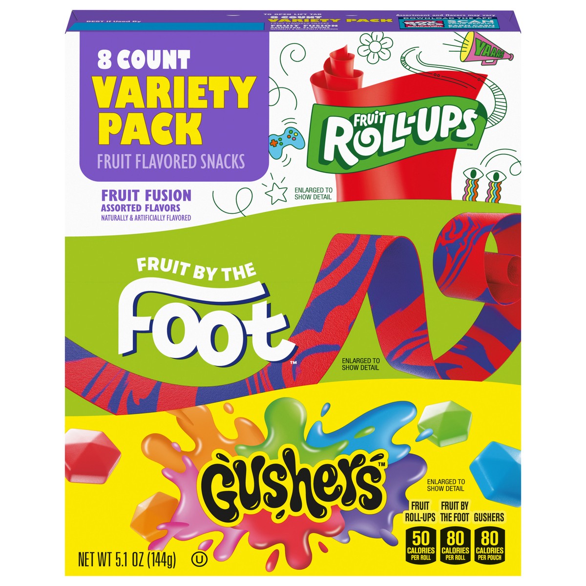 slide 1 of 13, General Mills Fruit Roll-Ups, Fruit by the Foot, Gushers Snacks Variety Pack, 8 ct, 8 ct