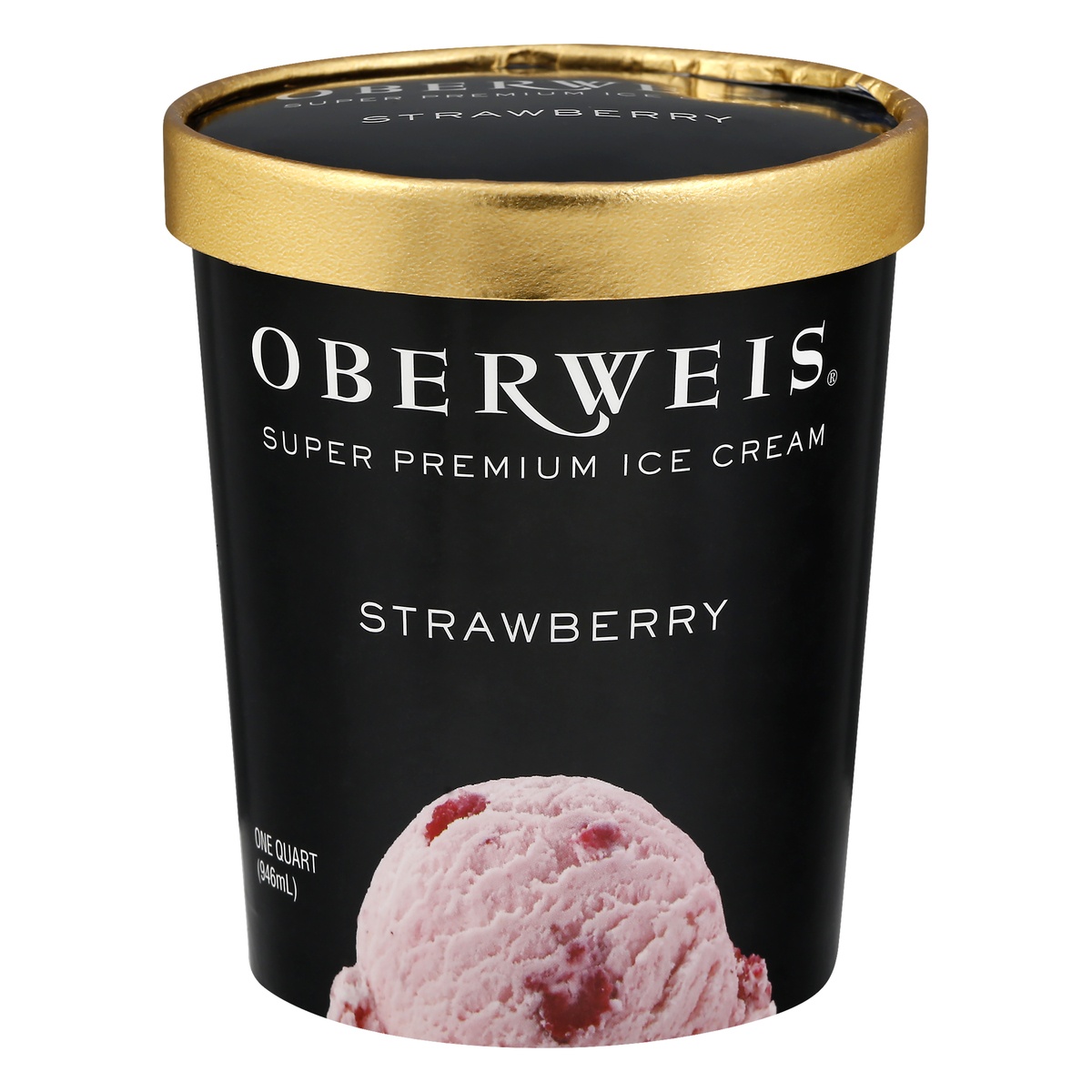 slide 1 of 1, Oberweis Ice Cream, Super Premium, Strawberry, 1 qt