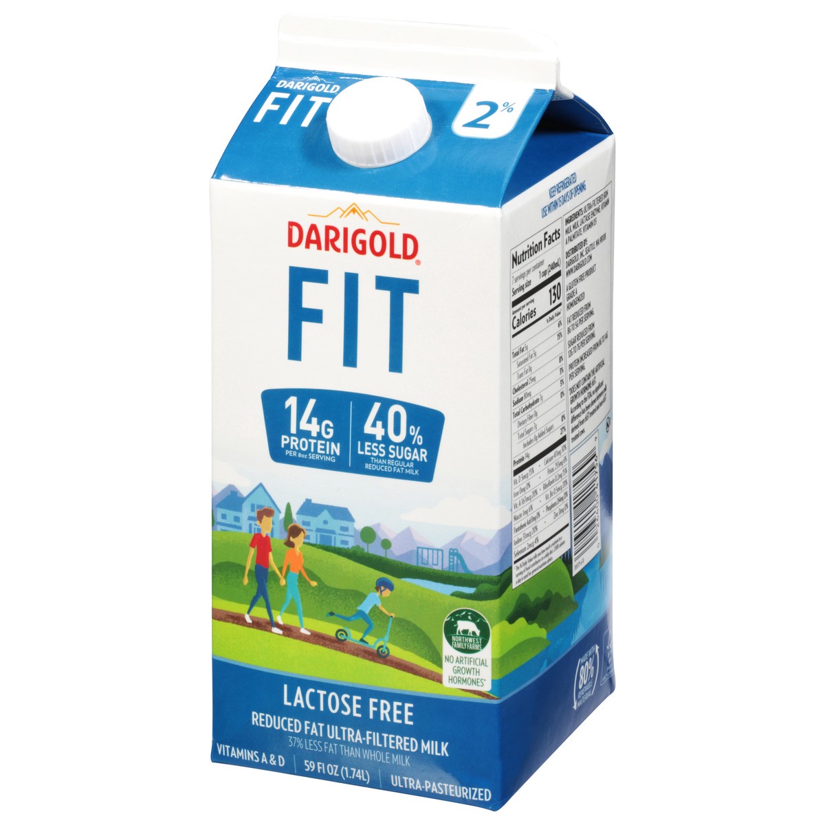 slide 3 of 9, Darigold 2% Milkfat Fit Ultra-Filtered Reduced Fat Milk 59 fl oz, 59 fl oz
