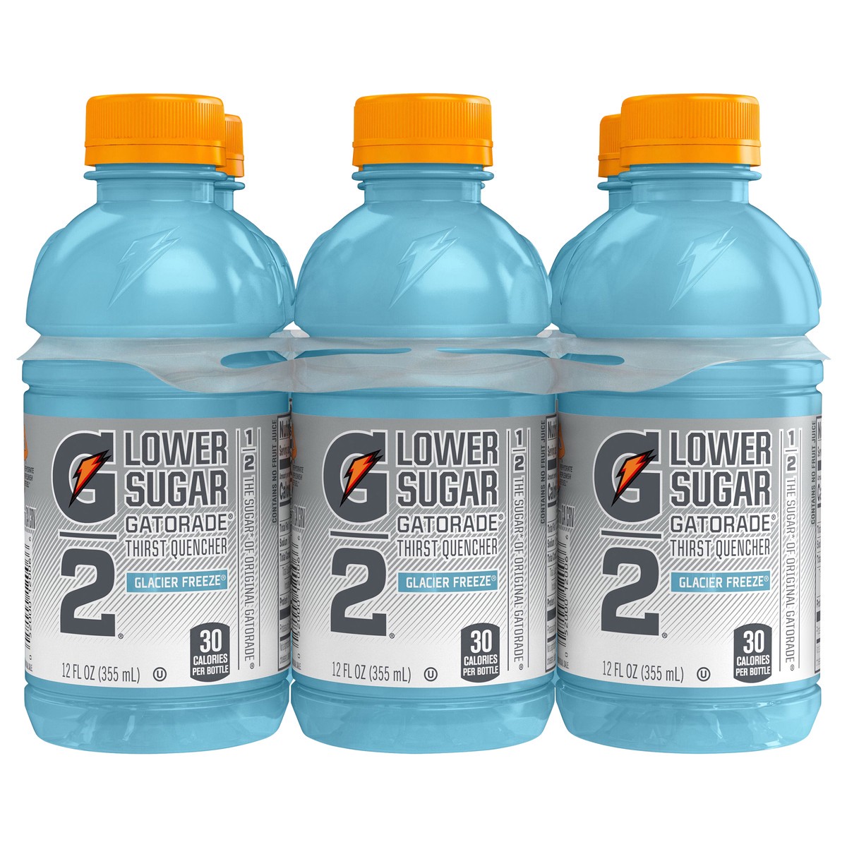 slide 1 of 3, G2 Lower Sugar Thirst Quencher Glacier Freeze 12 Fl Oz, 6 Count, 6 ct