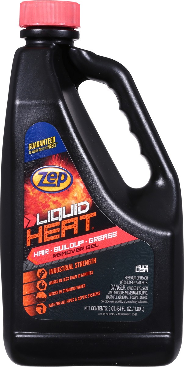 slide 12 of 12, ZEP Liquid Heat Hair & Grease Clog Dissolver, 64 fl oz