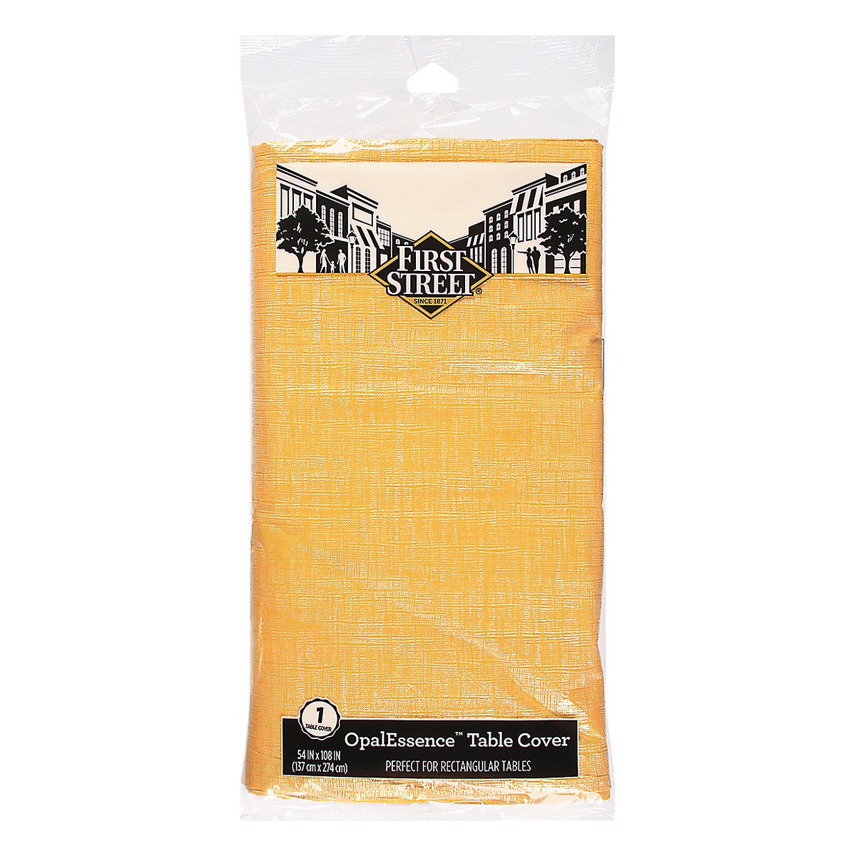 slide 5 of 12, First Street Citrine Gold Tablecover 54X108, 1 ct