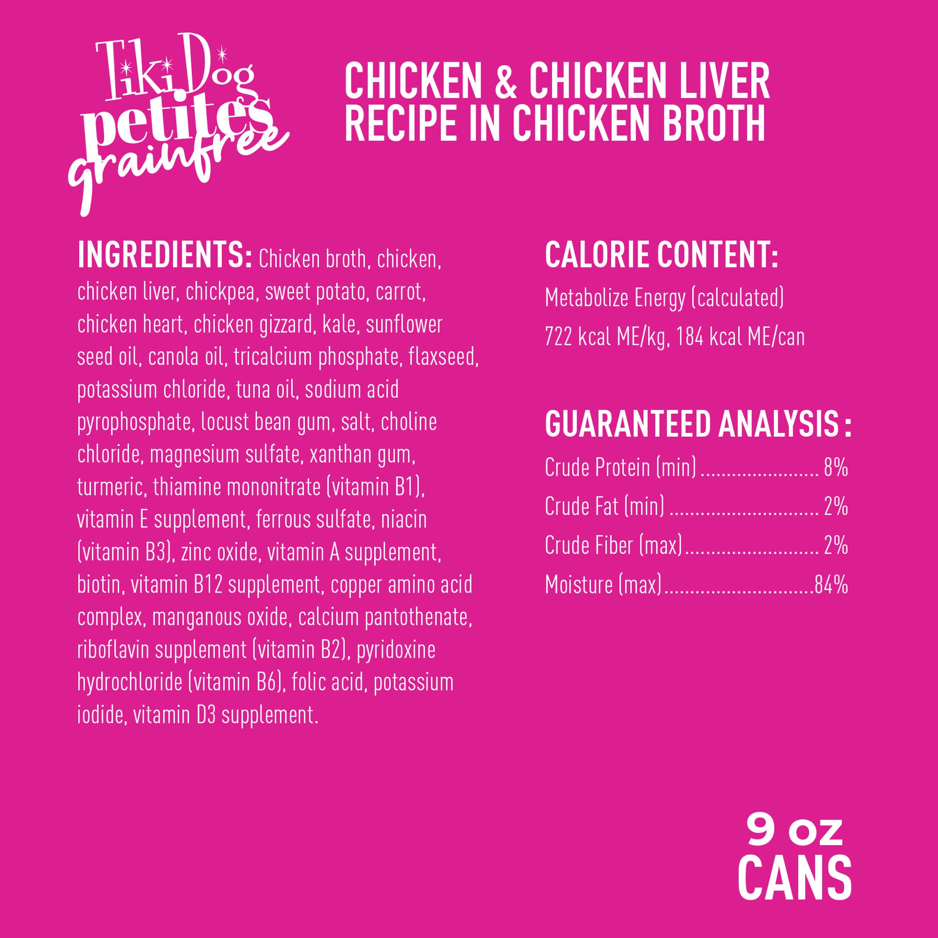 slide 4 of 7, Tiki Dog® Aloha Petites® All Life Stage Wet Dog Food - Chicken, 9 oz